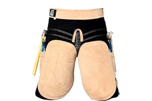 Equine Care Farrier Apron Chaps – 2mm Cowhide Suede Leather, 500 GSM Canvas, 23" Length, Adjustable Waist (28–52"), Ambidextrous Knife Pockets, Magnets & Loops – Horseshoeing & Hoof Trimming.