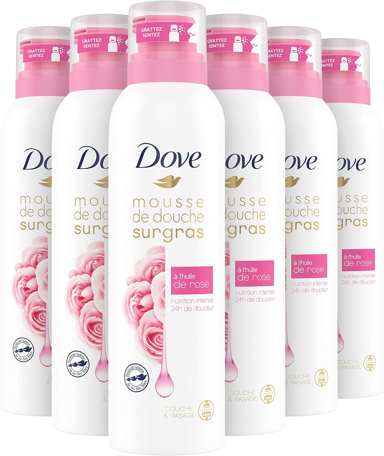 Dove Rose Oil Shower Mousse, 200 ml, Pack of 6 Amazon.co.uk Beauty