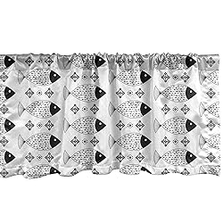 Ambesonne Modern Window Valance, Ocean Sea Life