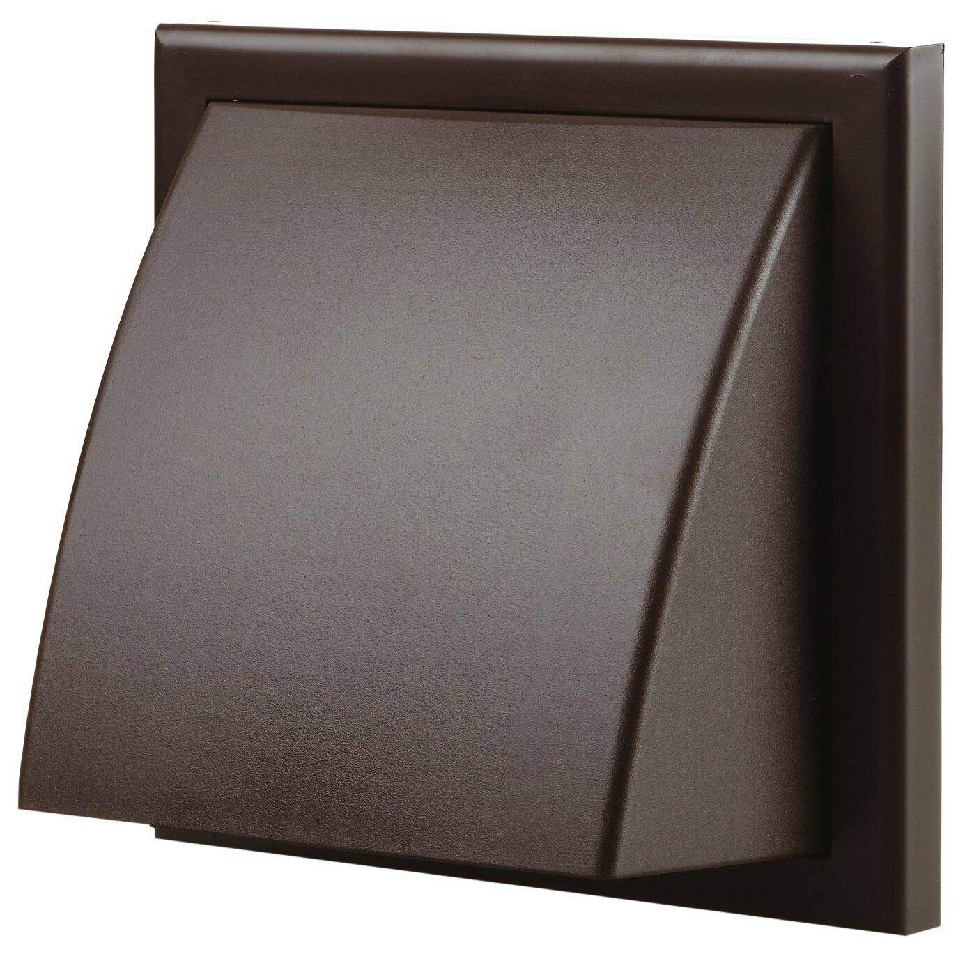 Fantronix Brown Cowled Wall Vent Grille – 150 mm (6”) Rear Spigot, 185 x 185 mm External Size with Backdraught Shutter for Bathroom, Kitchen & Tumble Dryer Ventilation