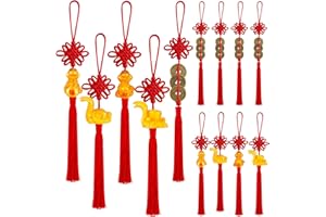 llxieym 24 Pieces Lunar New Year Tassels Chinese Knot Tassel Chinese New Year Snake Tassel Ornaments Chinese New Year Feng Shui Tassel Decorations for Home Decoration (Snake B)