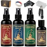 9pcs Guitar Cleaning Kit wiht Guitar Cleaner Polish Fretboard Oil Maintenance Kit