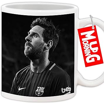 Mug Morning Lionel Messi Coffee Mug | Leo Messi 10 Ceramic Mug for FIFA Football World Cup 2018 Russia | FC Barcelona and Argentina Fan Club | Printed Design Under 200 (325 ml)