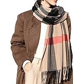 Women's Winter Scarf Large Warm Shawl Classic Tassel Plaid Oversized Scarves Thick Wraps