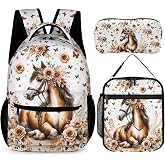 Homieblanket Horse Backpack with Lunch Bag & Pencil Case, 17 in Bookbag | High-density 900D nylon | All-over horse print | Structured & never floppy | Premium feel | Tear-resistant, built to last