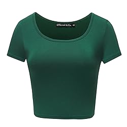 OThread & Co. Women's Basic Crop Tops Stretchy