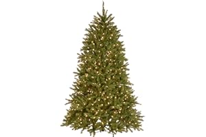 National Tree Company Pre-Lit Artificial Full Christmas Tree, Green, Dunhill Fir, Dual Color LED Lights, Includes PowerConnect and Stand, 6.5 Feet