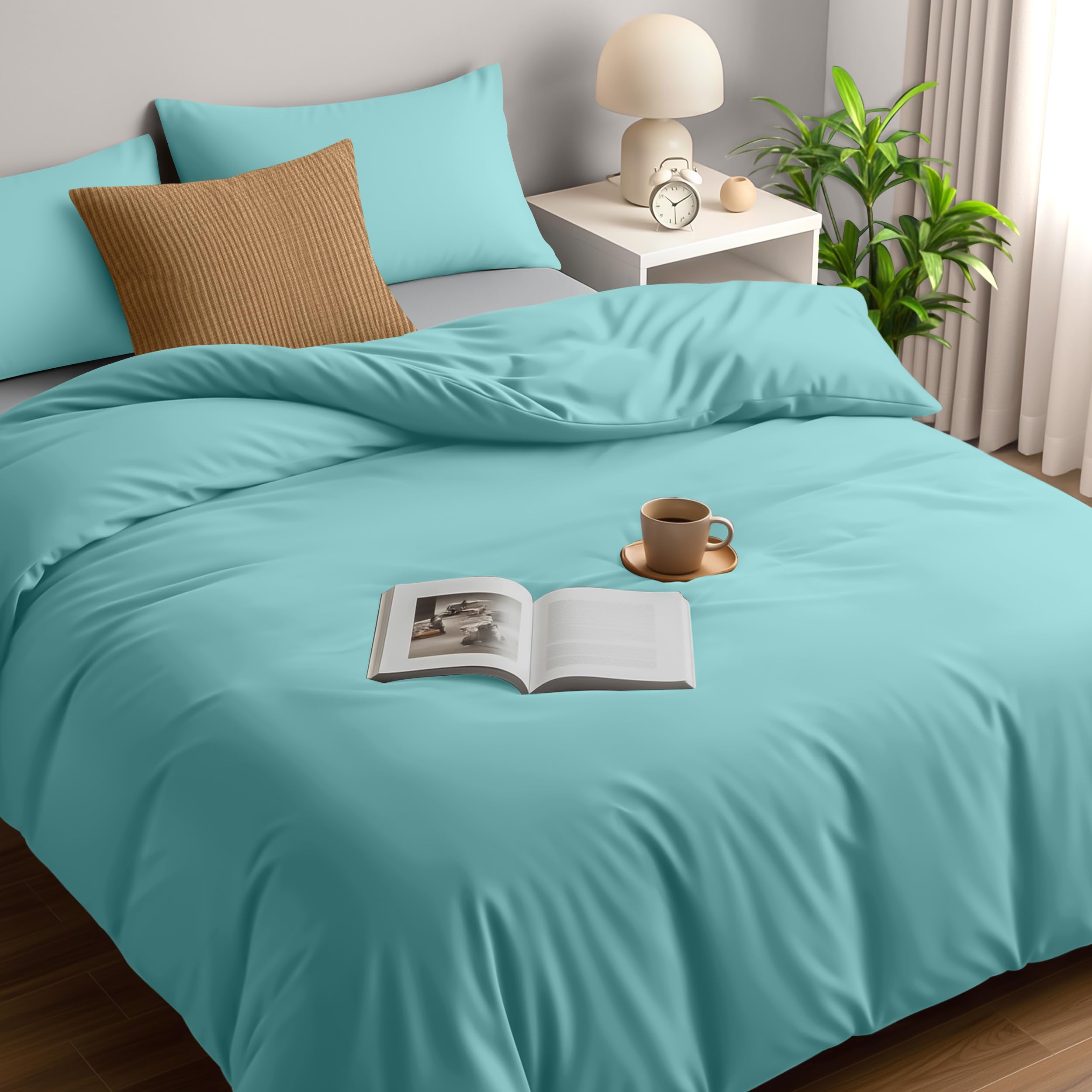 Utopia Bedding Duvet Cover Double - Soft Microfibre Polyester Duvet Cover with Pillow cases - Bedding Quilt Cover Set (Spa Blue) โ image 1