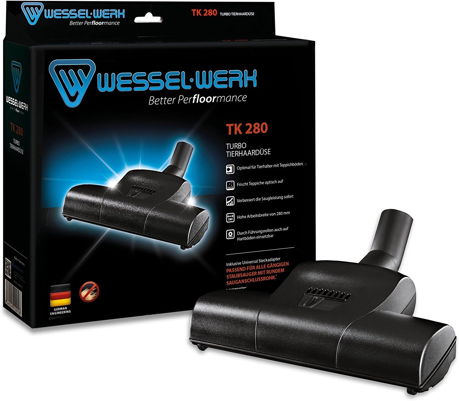 Wessel 12.9 600–271 Turbotierhaardüse Universal, Suitable for All Floors Including Carpet, Model TK 280