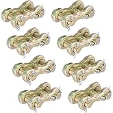 GINLANK 8 PCS 3/8 Inch Double Clevis Link,Twin Clevis Links, Galvanize Chain Connector Links, Alloy Steel G70 Grade H Type Chain Repair Links for Items Fixed and Hoisted,6600lbs Working Load