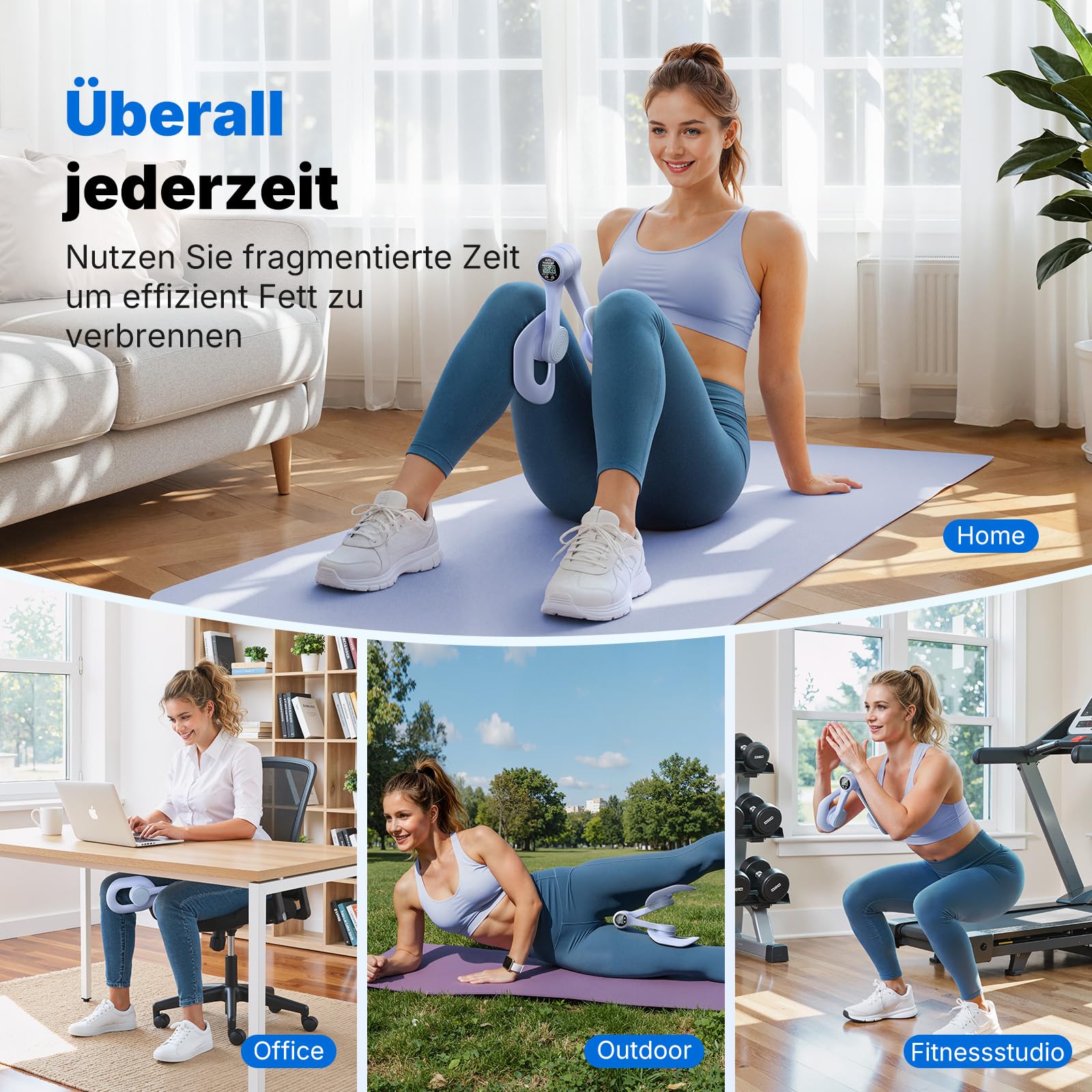 MERACH Thigh Master Oberschenkeltrainer, Beckenbodenmuskeltrainer, Innenschenkeltrainer für Zuhause, Beckenbodenstärkungsgerät für Frauen (Blau) 4