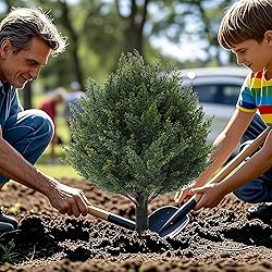 24" Artificial Cypress Topiary Tree with Ground