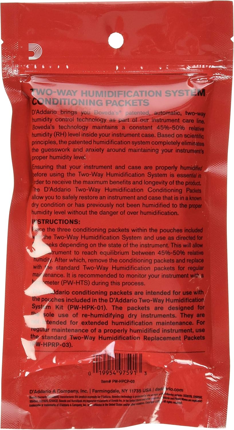 D'Addario Guitar Humidifier Packs, Two-Way Humidification System Conditioning Packets - Image 3