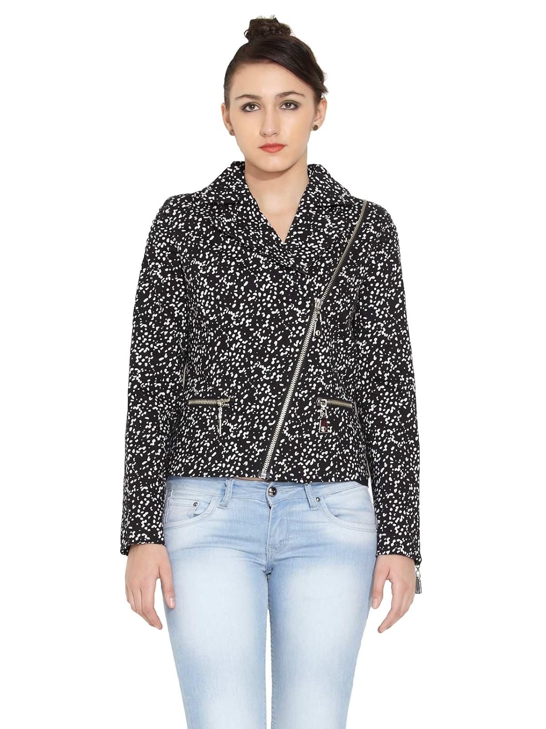 black jacket with jeans ladies