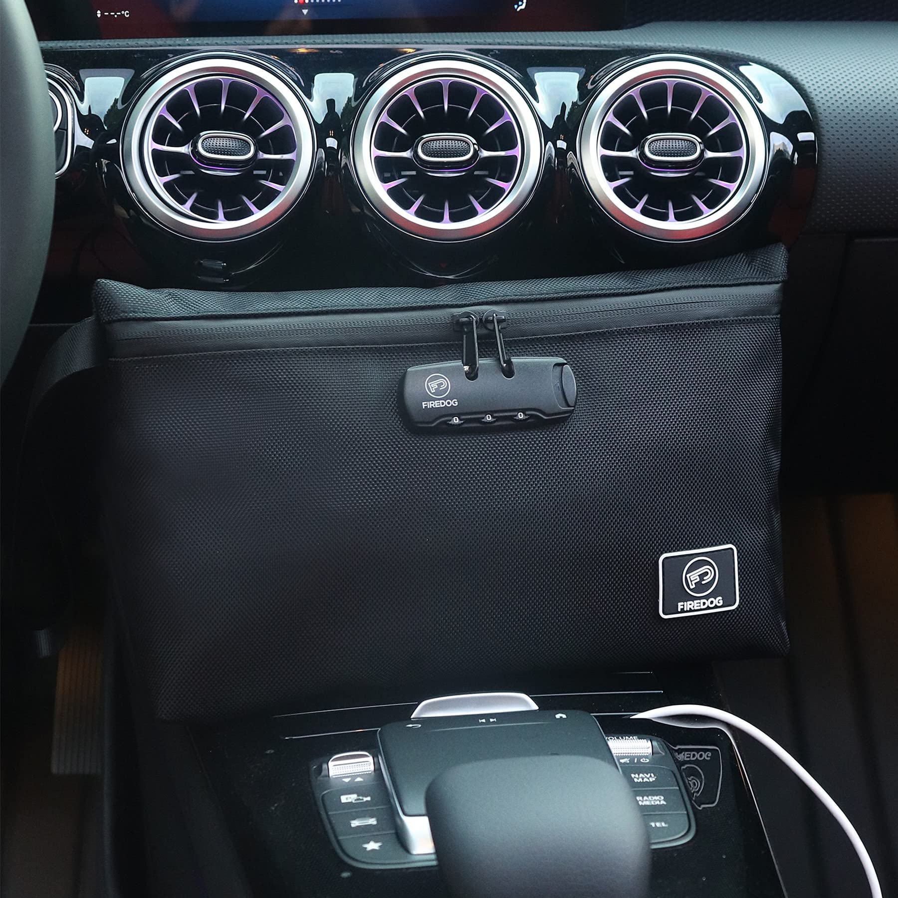 FIREDOG Printed Smell Proof Bags with Combination Lock, Carbon Lined Odor Proof Stash Bag Case Container for Travel Storage (10.8