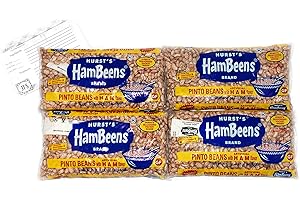 Hursts Hambeens Pinto Beans with Ham Flavor - 4 x 20 Ounce Bags of Hambeens Pintos Bundled with a JFS Recipe Card
