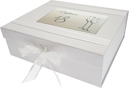Blanc Coton Cartes D Anniversaire 18 Ans Grande Boite A Souvenirs Flutes Tableau Blanc 27 2 X 32 X 11 Cm Amazon Fr Cuisine Maison