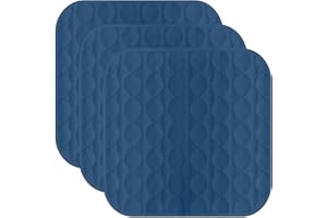 HYGIENX Incontinence Chair Pad 20”x20” 3 Pack Soft Absorbent Quilted Waterproof Car Seat Cover Reusable Underpad Protector fo