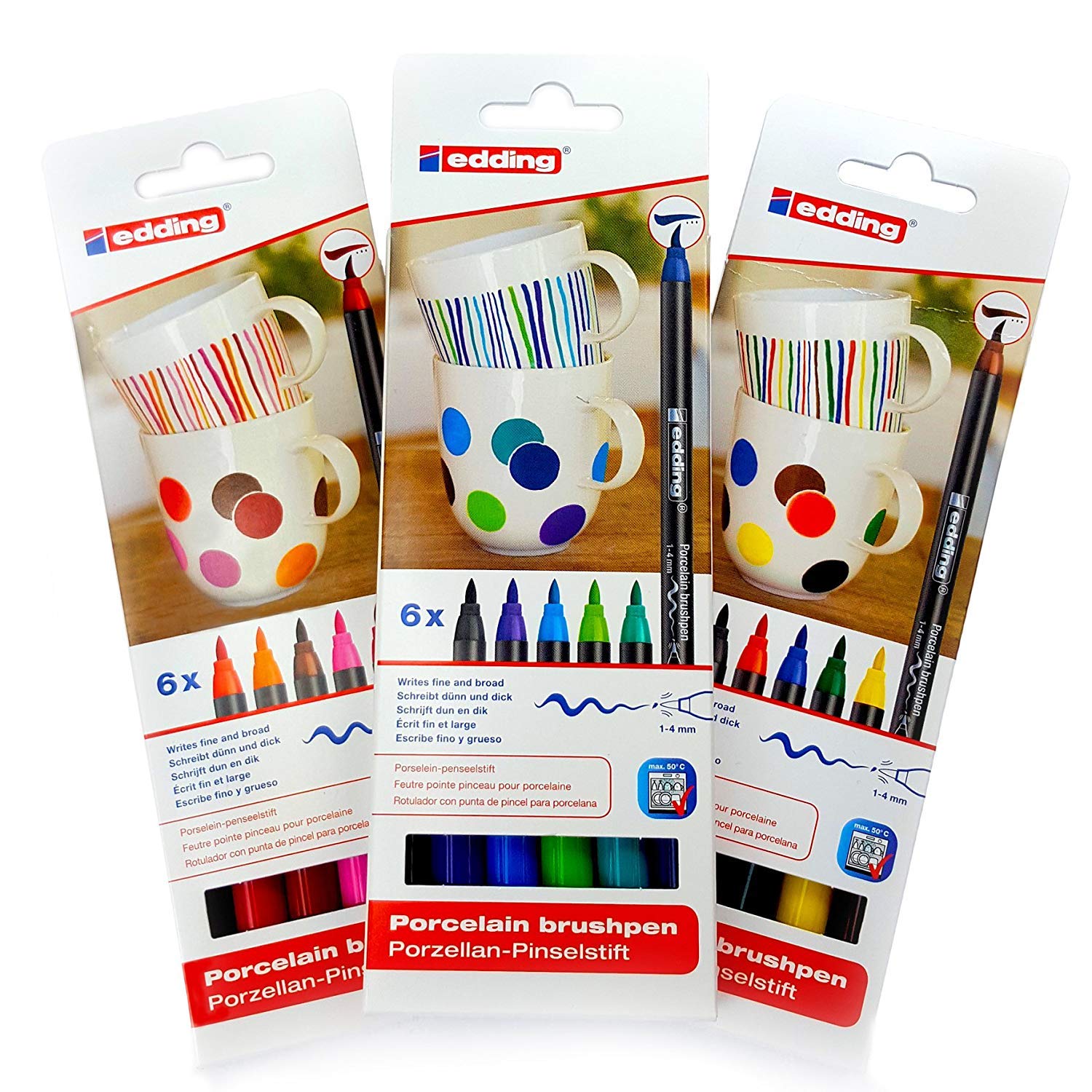 Edding Porcelain Brush Pen - Edding 4200-1-4mm - 3 x 6 Packs