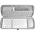 Geekria Keyboard Carrying Case, Hard Shell Protective Travel Bag, Compatible with Apple Magic Keyboard (MXCL3LL/A) / MK2A3LL/A / MXCK3LL/A / MK293LL/A, Mouse Combo Case (Light Gray)