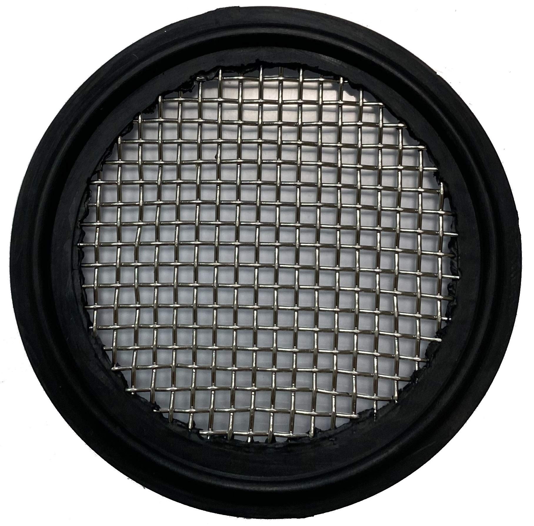 DR.COMPONENT 2" Sanitary Tri-Clamp Gaskets (Pack of 2), Bonded Type Screen (#10 Mesh/ 2000 μm) Gaskets, Black Buna-N (NBR)