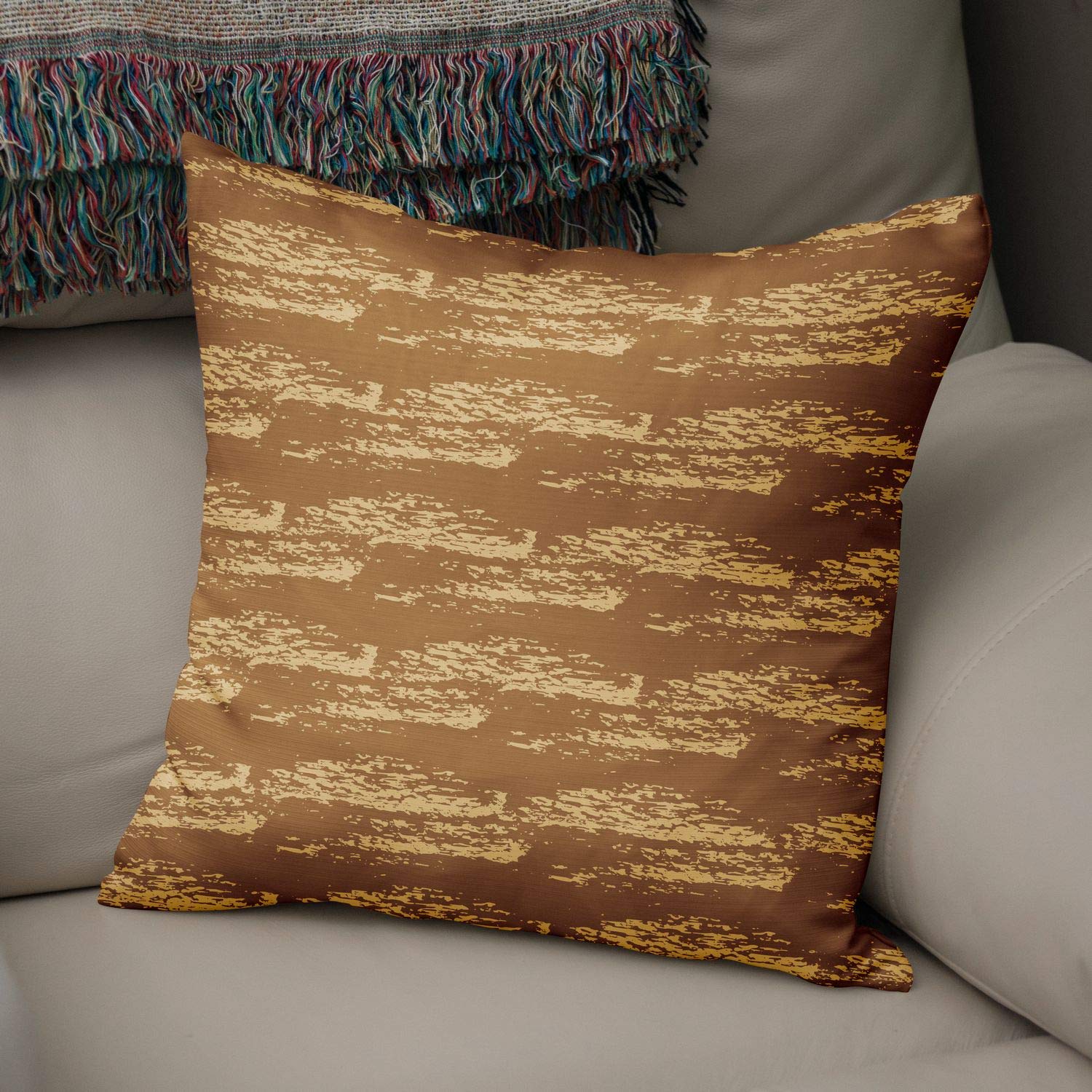 Bonamaison Decorative Cushion Cover, Polycotton, Brown, Standard