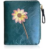 AOXONEL Girls Wallet Small Bifold Womens Wallets Rfid,Compact Female Cute Mini Zipper Coin Card Purse for Teen Girl Kids (Green)