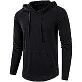 SIR7 Men's Gym Workout Active Long Sleeve Pullover Lightweight Hoodie Casual Hooded Sweatshirts