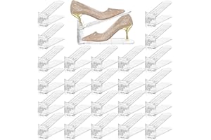 FENRUNXU Shoe Slots Organizer for Closet,Adjustable Shoe Stacker Display Shelf Space Saver 50%,Shoes Rack Holder Organizer fo