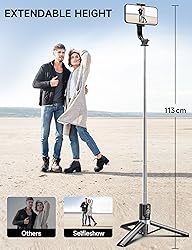 45" Selfie Stick Tripod with 2 Lights, Extendable 5