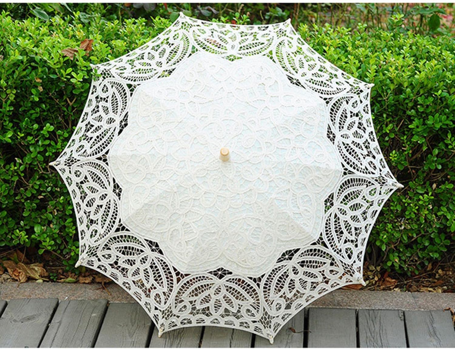 Handmade Wedding Umbrellas Retro Lace Photography Decoration Using Lace, It Feels Smoothly, Add Elegance To Your Look.