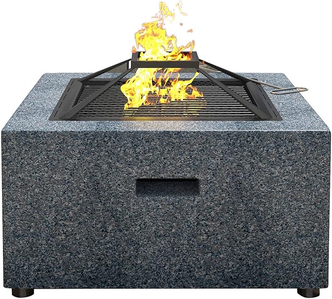 WSCQ Fogata para Jardín, Mesa de Fogata para al Aire Libre Material de