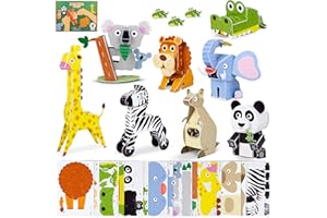 3D Puzzles for Kids Toys Jungle Animals Pack 8 - BONNYCO | 3D Puzzle Jigsaw 6-8 8-13, Educational Girl and Boy Toys, Gifts for Kids Activity, Birthday Gifts for Boys | Rompecabezas 3-D Foam, Christmas
