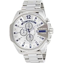 Amazon.com: Diesel Mega Chief Stainless Steel Chronograph Men