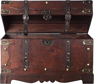 Harvest FD00432 Truhe, Holztruhe, Schatzkiste,Kiste, Piratenkiste, Kleinmöbel,
