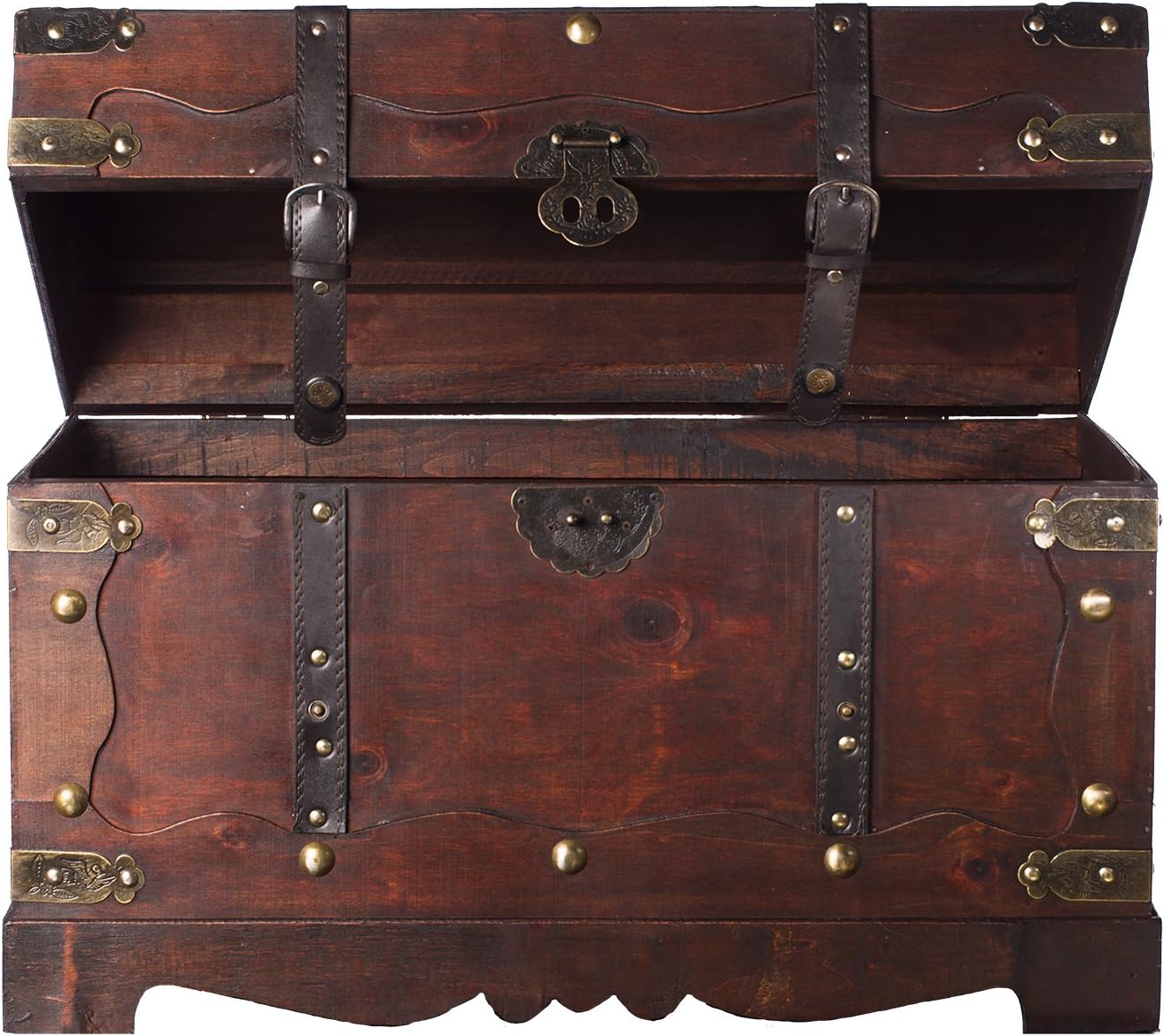 Harvest FD00432 Truhe, Holztruhe, Schatzkiste,Kiste, Piratenkiste, Kleinmöbel,