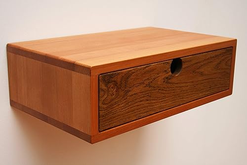 Mid Century Floating Nightstands With Oak Drawer Amazon Co Uk