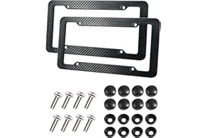 SCUARI 2PCS License Plate Frames,License Plate Cover,Car Accessories Carbon Fiber License Plate Frame,Licence Plate Frame Hol