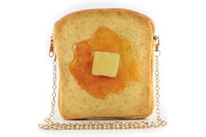 QiMing butter Toast Shoulder Bag,Cute Plush Food Crossbody Handbag for Women