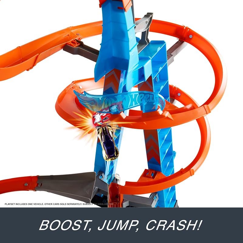 Sky Crash Tower Rennstrecke & Spielzeugauto