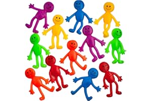 Stretchy Bendable Man (36 Pack) Assorted Fun Colors, A Sticky, Stretchable, Slimy, Gooey Texture, Toy for Stress Anxiety Reli