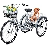 VIRIBUS 7 Speed Adult Tricycle, Front &amp; Rear Removable Wheeled Baskets, 400 lb Capacity
