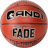 AND1 Fade Hex Rubber Basketball Game Ready, 29.5 Inches, Made for Indoor and Outdoor Basketball Games, Sold Deflated, Size 7, Orange