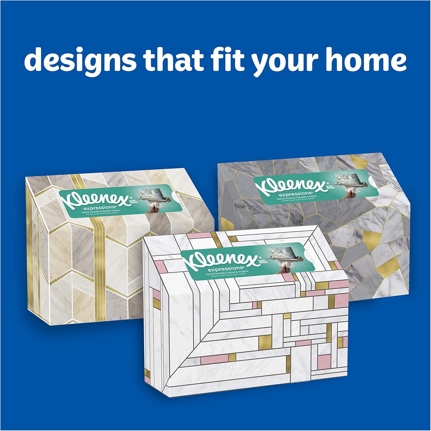 Kleenex Expressions Hand Towels, Single-Use Disposable Paper Towels, 6 Boxes, 60 Towels Per Box (360 Towels Total): Health & Personal Care