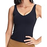 POSHDIVAH Women Sports Bra Longline Padded Tank Top Naked Feeling Workout Fitness Running Yoga Tops