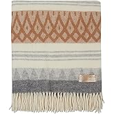 Cozy Blankets - New Zealand Virgin Wool Throw Blanket, Indoor and Outdoor Blankets and Throws, Soft Blanket with Fringes and Pattern