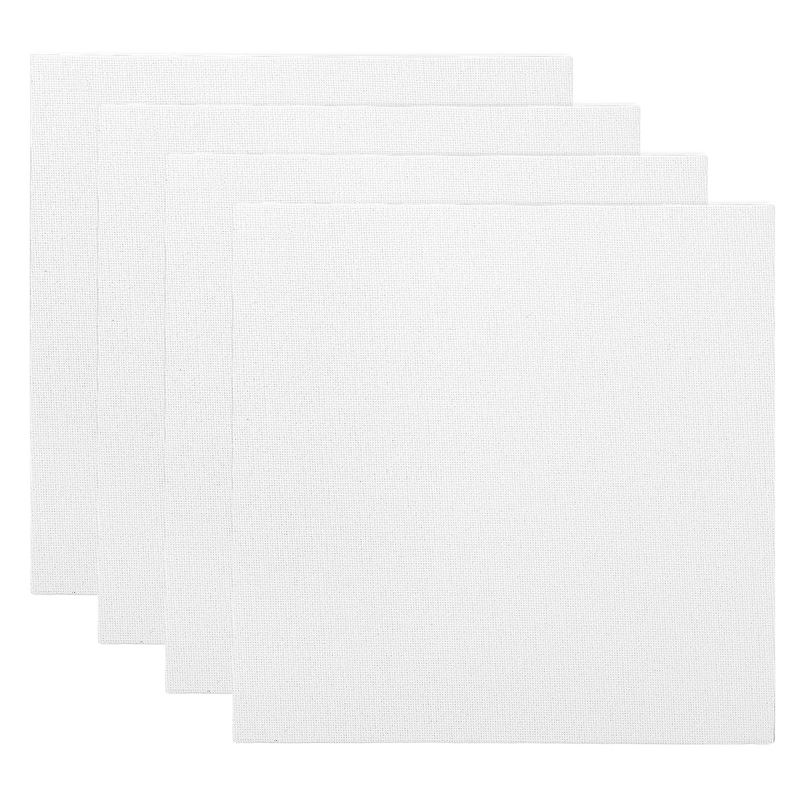 PATIKIL 7x7 Canvas Boards for Painting, 4Pack 100% Cotton Square Triple Primed Stretched Blank Canvas Panel for Acrylic, Oil, Tempera Paints, White