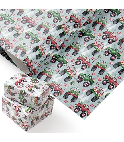 RUSPEPA Papel De Regalo Kraft - Colorido Diseño De Papel De Regalo De Cumpleaños - 4 Rollos - 76 X 305 cm Por Rollo