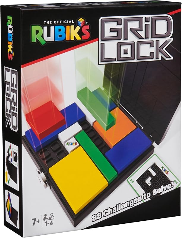 Gioco Rubik's Cube Gridlock, gioco di risoluzione di problemi ispirato al classico giocattolo tattile e rompicapo, per adulti e bambini dai 7 anni in su