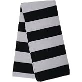 Dxhycc Black and Gray Striped Scarf - Soft Knit Winter Men's Scarf - Cosplay Costume Accessory for Halloween Christmas Party